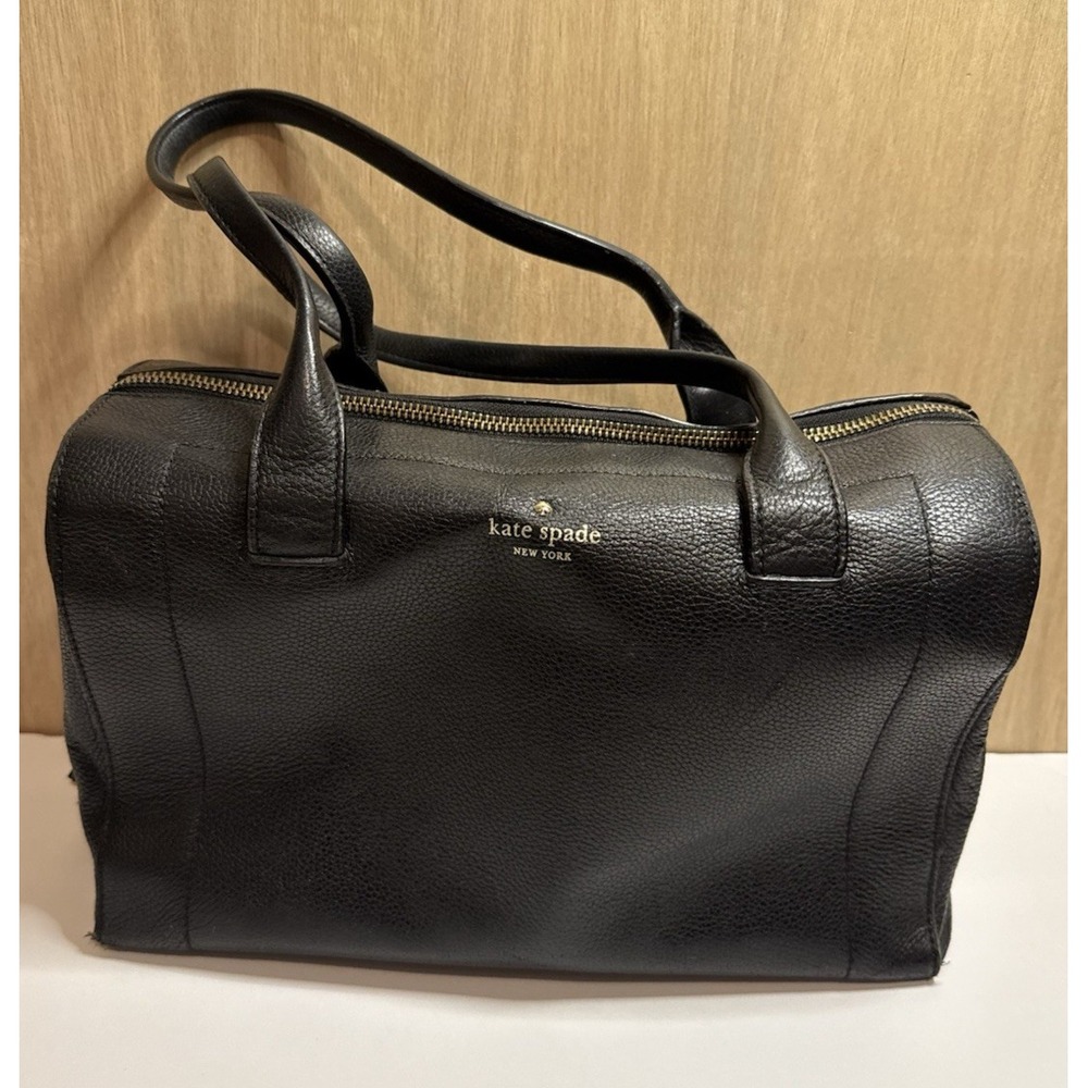 Kate Spade Mansfield Liv Satchel Black Pebbled Leather